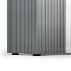 Scarpiera Bianco Lucido Grigio 5 Ripiani 20 Paia 87x34x115h cm, 6 Vani - Caresana
