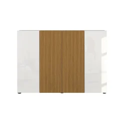 Scarpiere > Dmora Scarpiera Bianco Lucido Marrone Rovere 21 Paia 22 Ripiani 80x34x115h cm, 24 Vani Made in Italy - Lentiai Marrone Rovere, Bianco Lucido