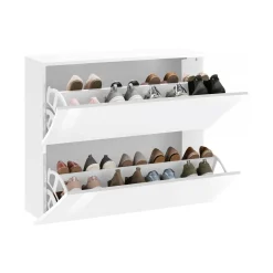 Scarpiere > Dmora Scarpiera 16 Paia 2 Ante 101x27x82h cm, 4 Vani - Kronos Bianco Lucido