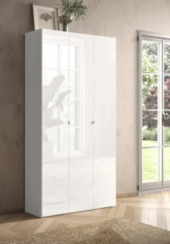 Scarpiere > Dmora Scarpiera 12 Ripiani 28 Paia 95x35x186h cm, 14 Vani - Pertiche Bianco Lucido