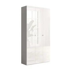 Scarpiere > Dmora Scarpiera 12 Ripiani 28 Paia 95x35x186h cm, 14 Vani - Pertiche Bianco Lucido