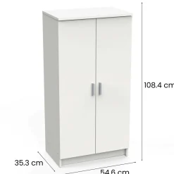 Scarpiera Bianco Opaco Modulabile 12 Ripiani 55x35x108h cm, 4 Ante - Abram