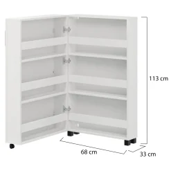 Scarpiere > Dmora Scarpiera Bianco Opaco Nero 6 Ripiani Un'anta 68x33x113h cm, Ante con Doppia Capienza, Apertura con Ruote - Porvoo Nero, Bianco Opaco