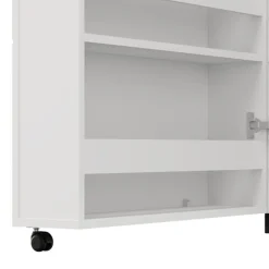 Scarpiere > Dmora Scarpiera Bianco Opaco Nero 6 Ripiani Un'anta 68x33x113h cm, Ante con Doppia Capienza, Apertura con Ruote - Porvoo Nero, Bianco Opaco