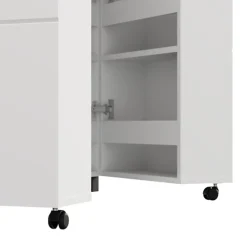 Scarpiere > Dmora Scarpiera 15 Ripiani 2 Ante 92x33x185h cm, Ante con Doppia Capienza, Apertura con Ruote - Bled Bianco Opaco