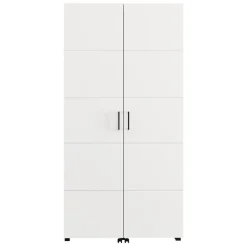 Scarpiere > Dmora Scarpiera 15 Ripiani 2 Ante 92x33x185h cm, Ante con Doppia Capienza, Apertura con Ruote - Bled Bianco Opaco