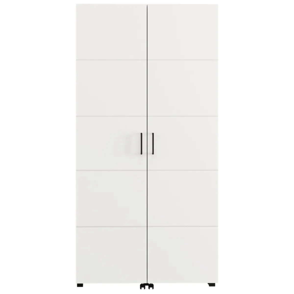 Scarpiere > Dmora Scarpiera 15 Ripiani 2 Ante 92x33x185h cm, Ante con Doppia Capienza, Apertura con Ruote - Bled Bianco Opaco