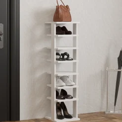 Scarpiere > Dmora Scarpiera 8 Paia 8 Ripiani 30x30x110h cm, 7 Vani - Soddi Bianco