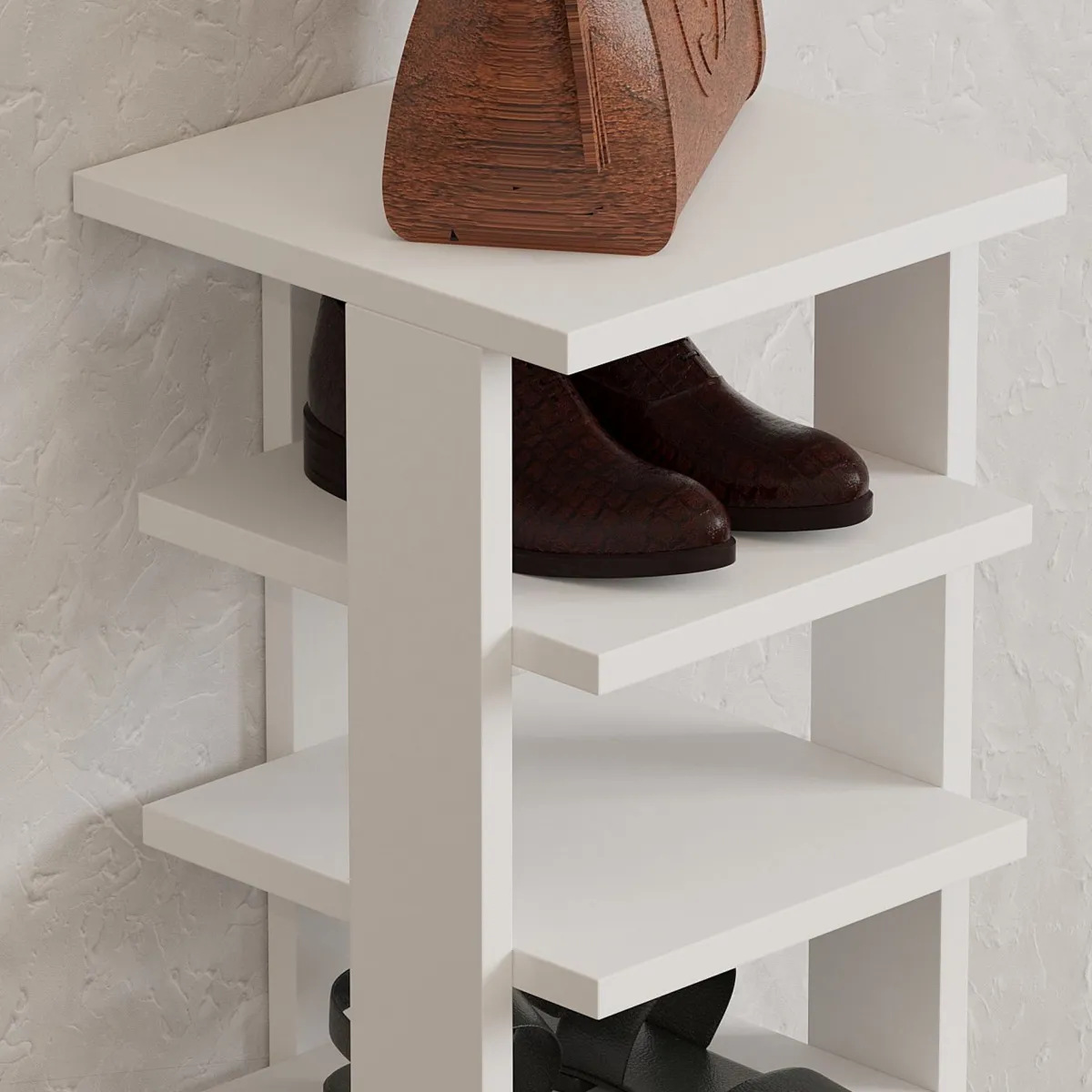 Scarpiere > Dmora Scarpiera 8 Paia 8 Ripiani 30x30x110h cm, 7 Vani - Soddi Bianco