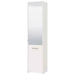 Scarpiera Bianco 8 Ripiani 2 Ante 46.5x37.5x199h cm, con Specchio - Scido