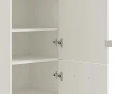 Scarpiera Bianco 8 Ripiani 2 Ante 46.5x37.5x199h cm, con Specchio - Scido