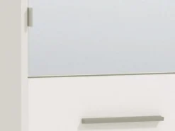 Scarpiera Bianco 8 Ripiani 2 Ante 46.5x37.5x199h cm, con Specchio - Scido