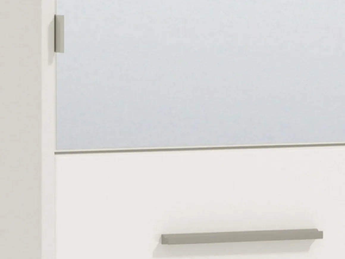 Scarpiera Bianco 8 Ripiani 2 Ante 46.5x37.5x199h cm, con Specchio - Scido