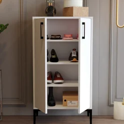 Scarpiere > Dmora Scarpiera 4 Ripiani 8 Paia 60x35x111h cm, 2 Ante - Cavalieri Bianco