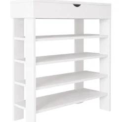 Scarpiera Bianco 5 Ripiani 12 Paia 80x30x90h cm, Un'anta - Monastero