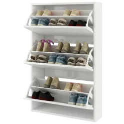 Scarpiera Bianco 6 Ripiani 18 Paia 70x25x109h cm, 3 Ante - Irgoli