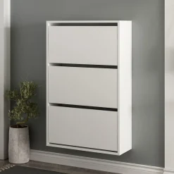 Scarpiera Bianco 6 Ripiani 18 Paia 70x25x109h cm, 3 Ante - Irgoli