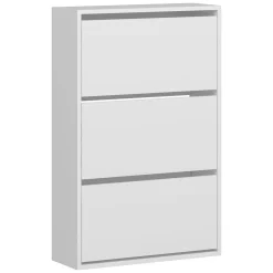 Scarpiera Bianco 6 Ripiani 18 Paia 70x25x109h cm, 3 Ante - Irgoli