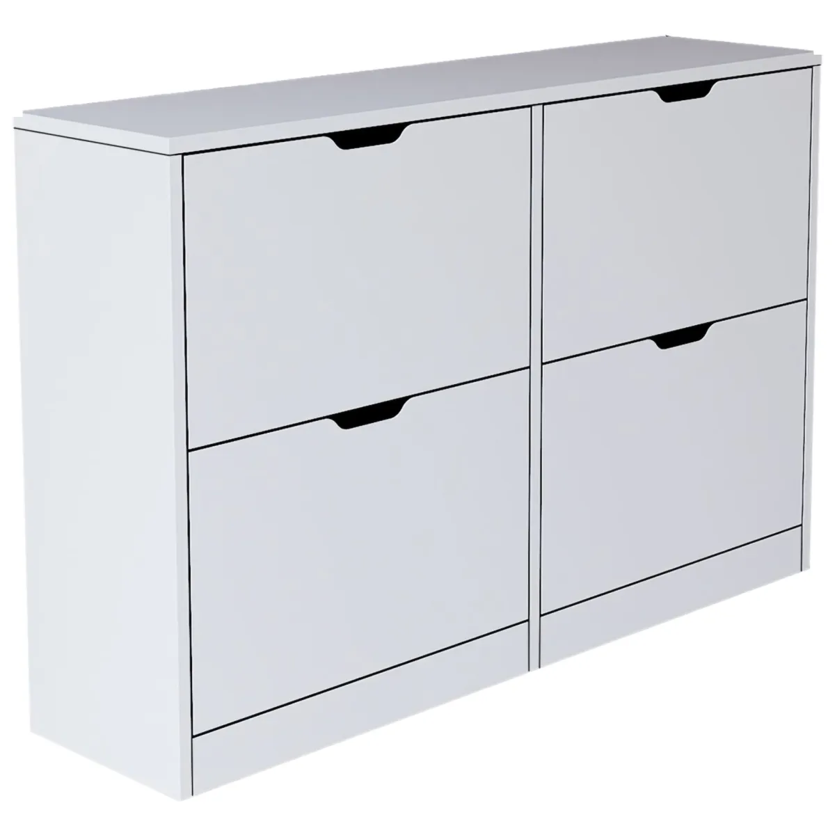 Scarpiere > Dmora Scarpiera 8 Ripiani 24 Paia 121x30x79h cm, 4 Ante - Greccio Bianco