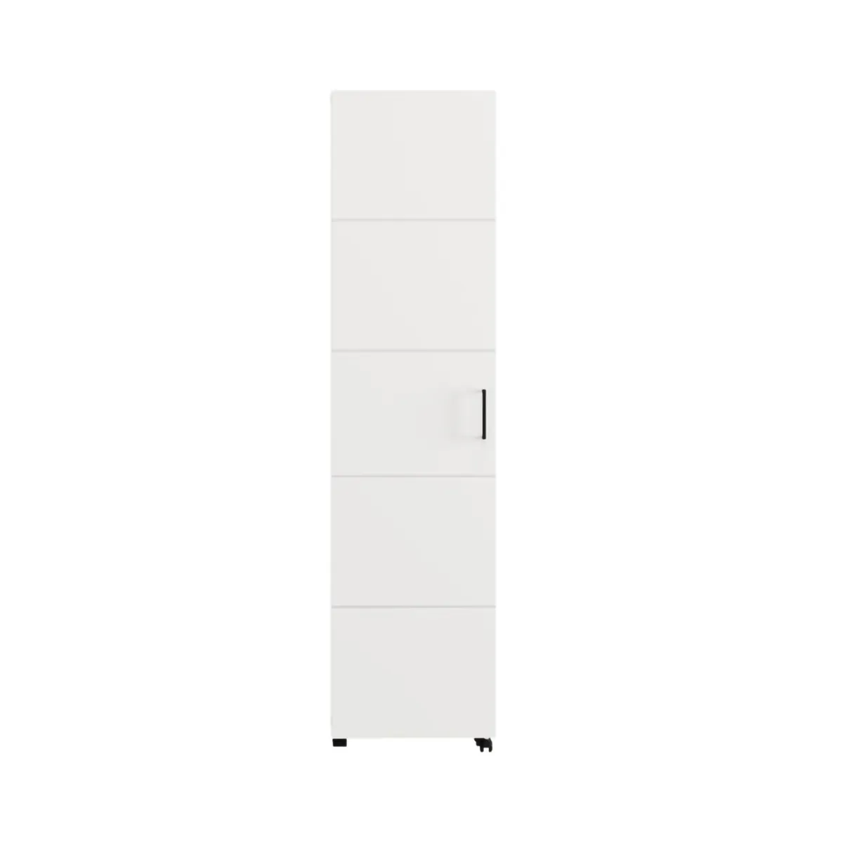 Scarpiere > Dmora Scarpiera 10 Ripiani Un'anta 46x33x185h cm, Ante con Doppia Capienza, Apertura con Ruote - Visby Bianco