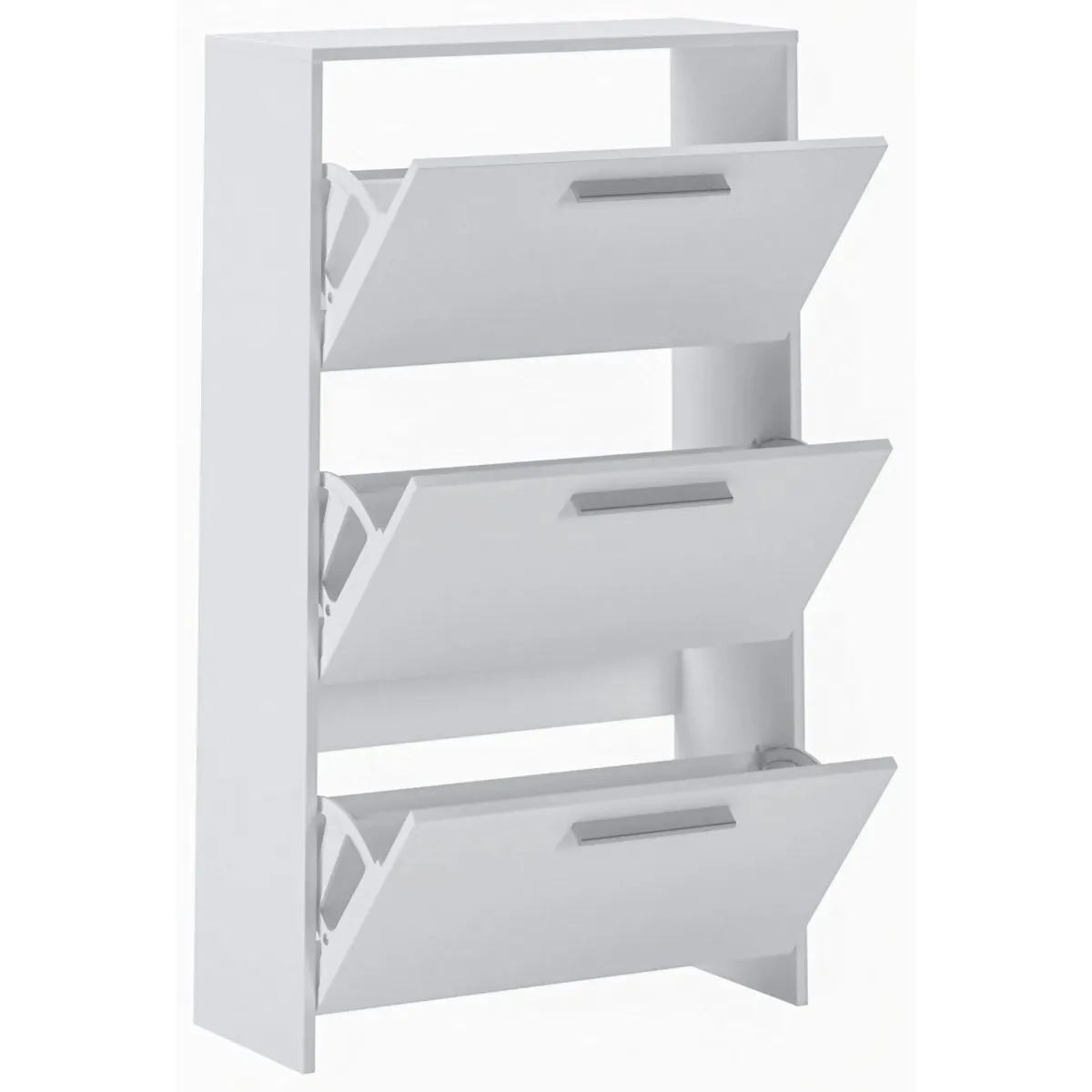 Scarpiere > Dmora Scarpiera 3 Ripiani 6 Vani 69x28x115h cm, 3 Ante - Seggiano Bianco