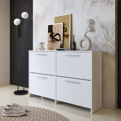 Scarpiere > Dmora Scarpiera 5 Ripiani 10 Vani 69x28x187h cm, 5 Ante - Ghisalba Bianco