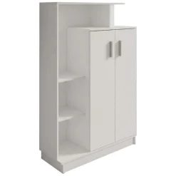 Scarpiere > Dmora Scarpiera 5 Ripiani 7 Vani 90x35x140h cm, 2 Ante - Ruot Bianco