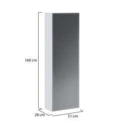 Scarpiere > Dmora Scarpiera 6 Ripiani 7 Vani 51x28x160h cm, Un'anta - Stazzema Bianco