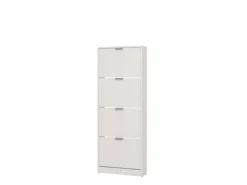 Scarpiere > Dmora Scarpiera un Ripiano 4 Ante 58x18x155.5h cm, kit Fissaggio a Muro Incluso - Pesche Bianco