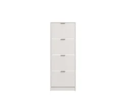 Scarpiere > Dmora Scarpiera un Ripiano 4 Ante 58x18x155.5h cm, kit Fissaggio a Muro Incluso - Pesche Bianco