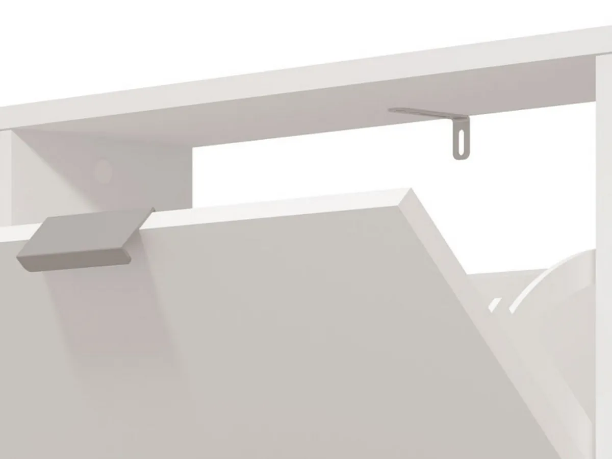 Scarpiere > Dmora Scarpiera un Ripiano 4 Ante 58x18x155.5h cm, kit Fissaggio a Muro Incluso - Pesche Bianco