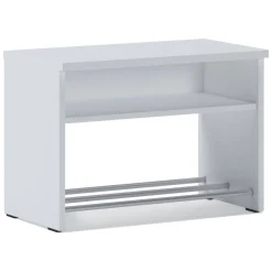 Scarpiera Bianco un Ripiano 2 Vani 65x35x45h cm, Installazione a Terra - Monguzzo