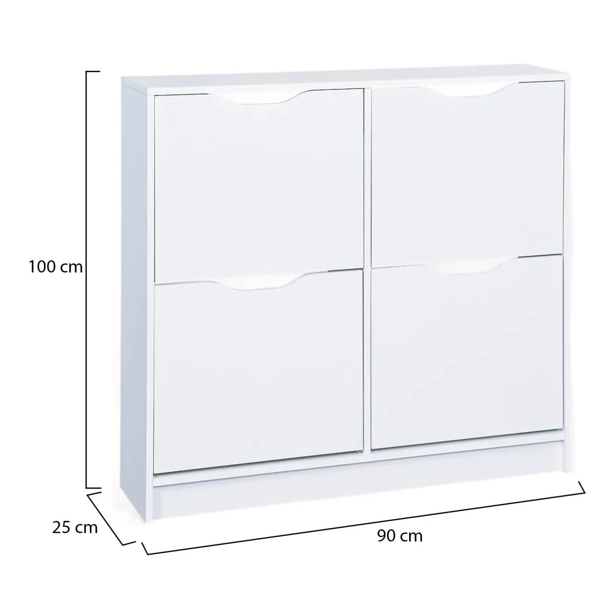 Scarpiere > Dmora Scarpiera 8 Vani 2 Ante 90x100x25h cm, Chiusura a Ribalta - Gagliole Bianco