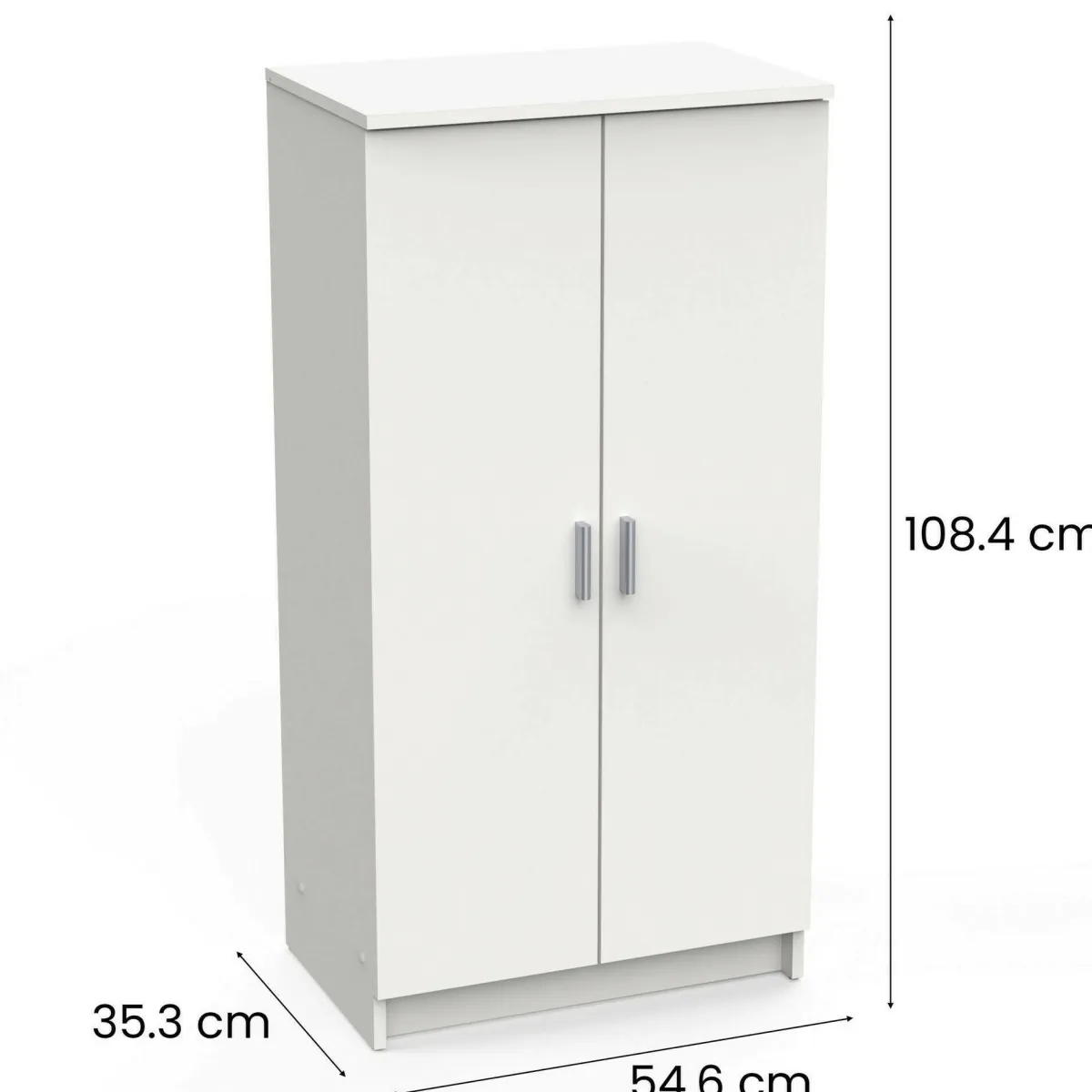 Bagno|Scarpiere > Dmora Scarpiera classica 2 ante bianca opaca 54x108h cm - Abram Bianco Opaco