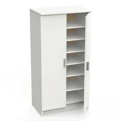 Bagno|Scarpiere > Dmora Scarpiera classica 2 ante bianca opaca 54x108h cm - Abram Bianco Opaco