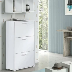 Scarpiera classica bianca 67x112h cm in legno - Axinite