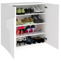 Bagno|Scarpiere > Dmora Scarpiera contemporanea 2 ante bianca lucida 81x86h cm - Apetta Bianco Lucido