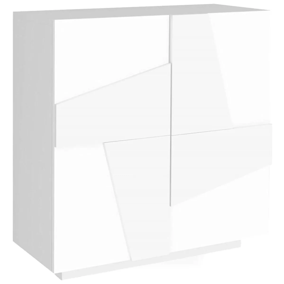 Bagno|Scarpiere > Dmora Scarpiera contemporanea 2 ante bianca lucida 81x86h cm - Apetta Bianco Lucido