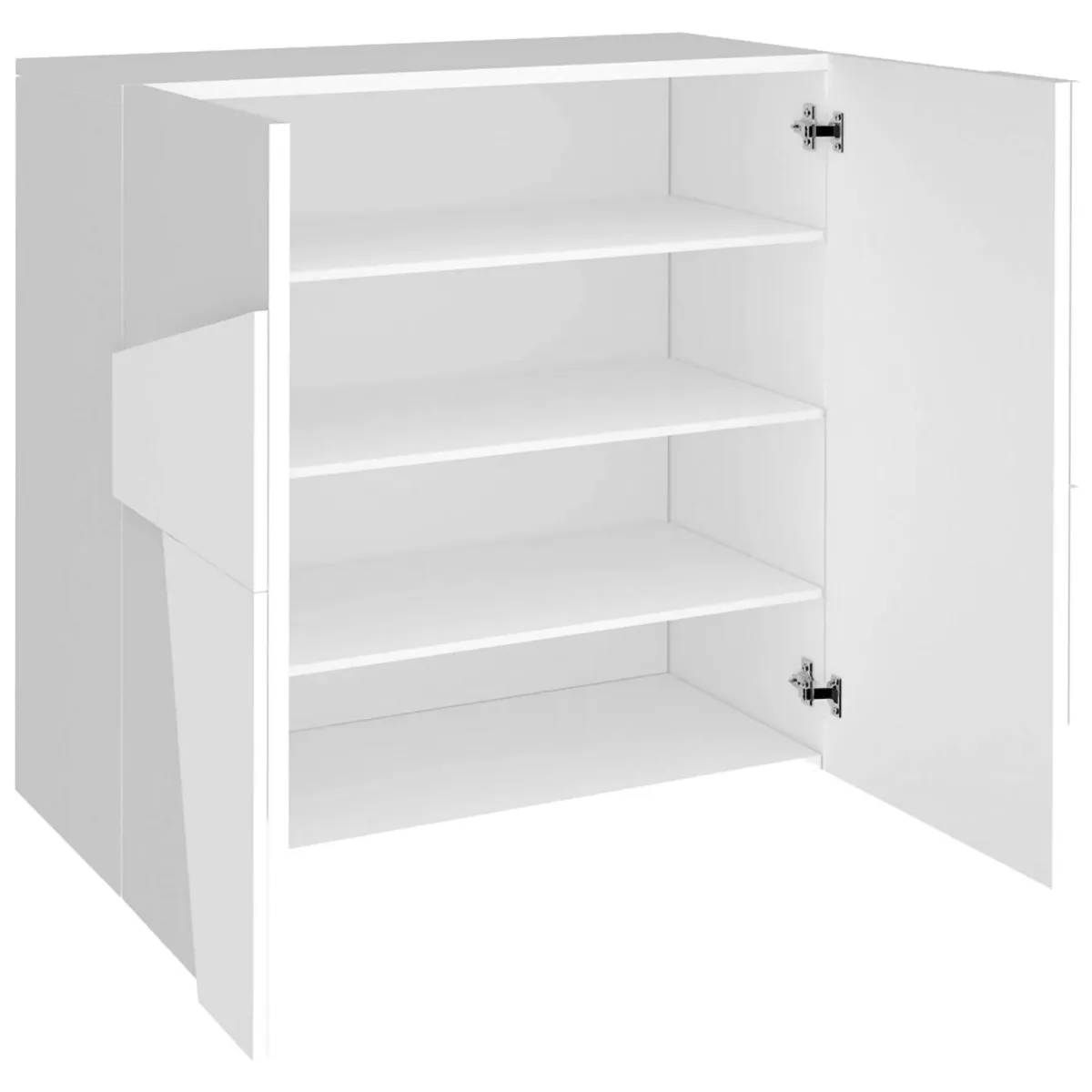 Bagno|Scarpiere > Dmora Scarpiera contemporanea 2 ante bianca lucida 81x86h cm - Apetta Bianco Lucido