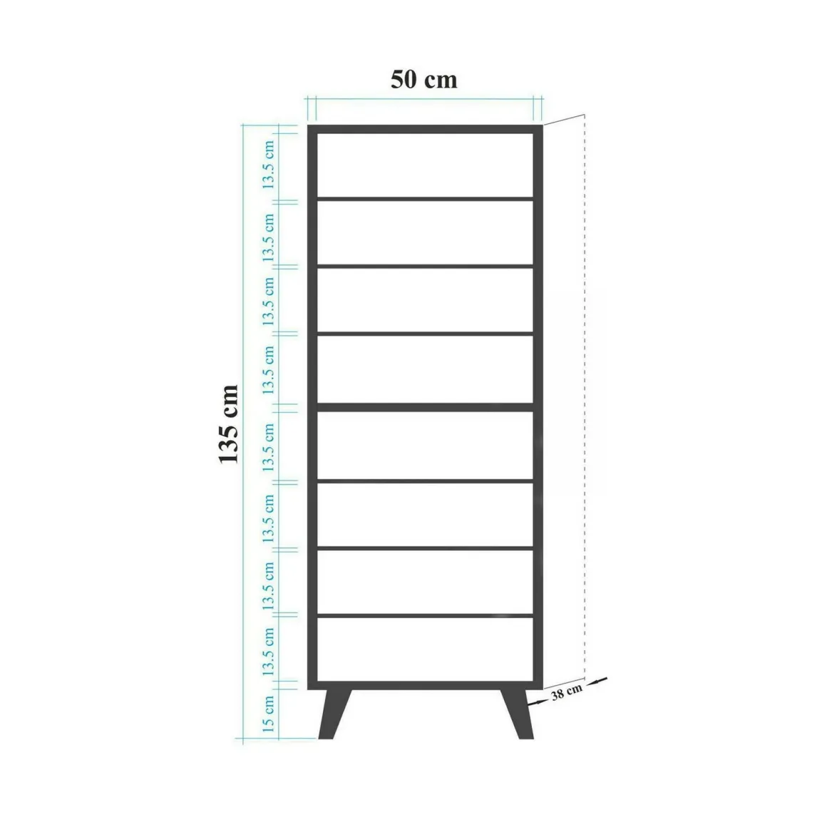 Scarpiera design legno e multicolore 50x135h cm in legno - Giadeite