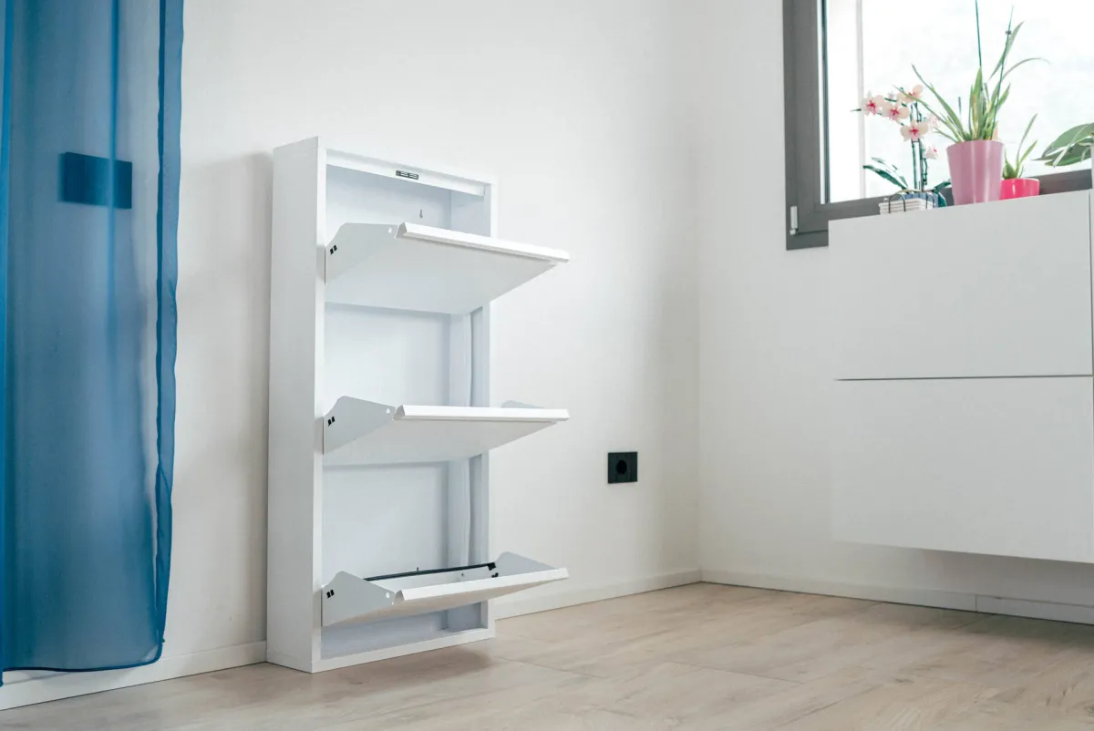 Bagno|Ingresso > Dmora Scarpiera Dpapi, 50x15h103 cm, Bianco