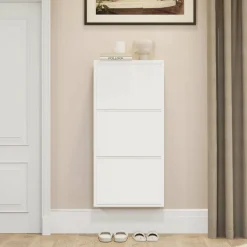 Bagno|Ingresso > Dmora Scarpiera Dpapi, 50x15h103 cm, Bianco