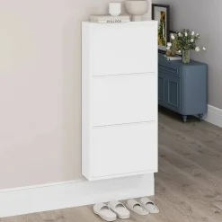 Scarpiere > Dmora Scarpiera funzionale 3 ante bianca 50x104h cm in metallo - Alexa Bianco