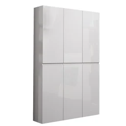 Scarpiere > Dmora Scarpiera grande 6 ante bianca lucida 122x200h cm - Diva Bianco Lucido