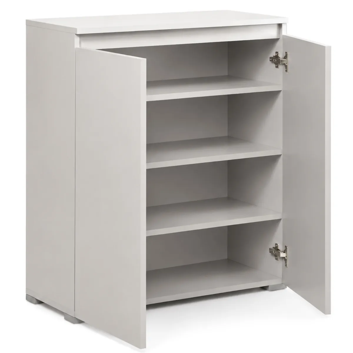Scarpiere > Dmora Scarpiera 3 Ripiani 2 Ante 80x37x102h cm, Gola per Apertura Ante Made in Italy - Astrina Grigio Chiaro