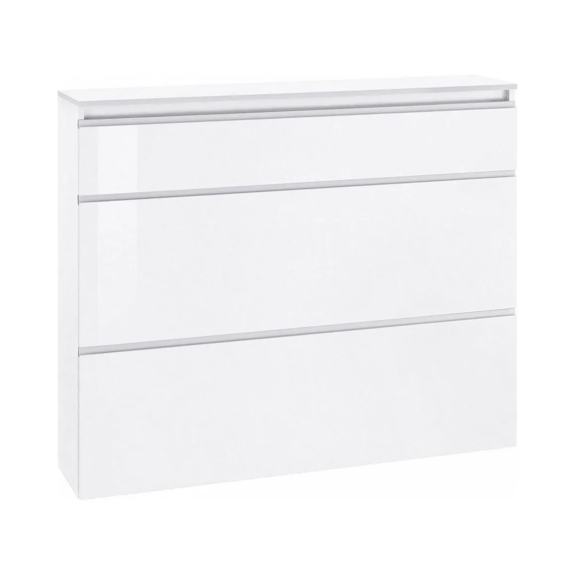 Scarpiera ingresso 3 ante bianca lucida 120x108h cm - Amuri