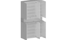 Bagno|Scarpiere > Dmora Scarpiera larga 7 ante bianca 114x200h cm - Charoite Bianco