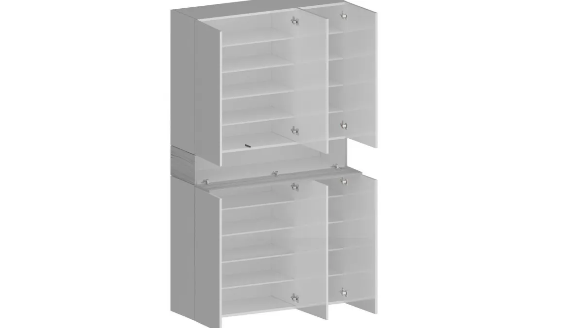Bagno|Scarpiere > Dmora Scarpiera larga 7 ante bianca 114x200h cm - Charoite Bianco