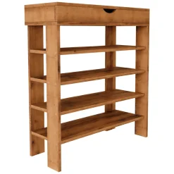 Scarpiere > Dmora Scarpiera 5 Ripiani 12 Paia 80x30x90h cm, Un'anta - Monastero Marrone Noce