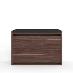Scarpiera Marrone Noce un Ripiano 2 Vani 65x43.5x32h cm, Un'anta